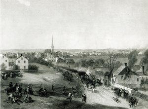 ジェームズSmillieによって刻まれた、1775年4月、コンコードからのイギリス軍の後退 作： Alonzo Chappel